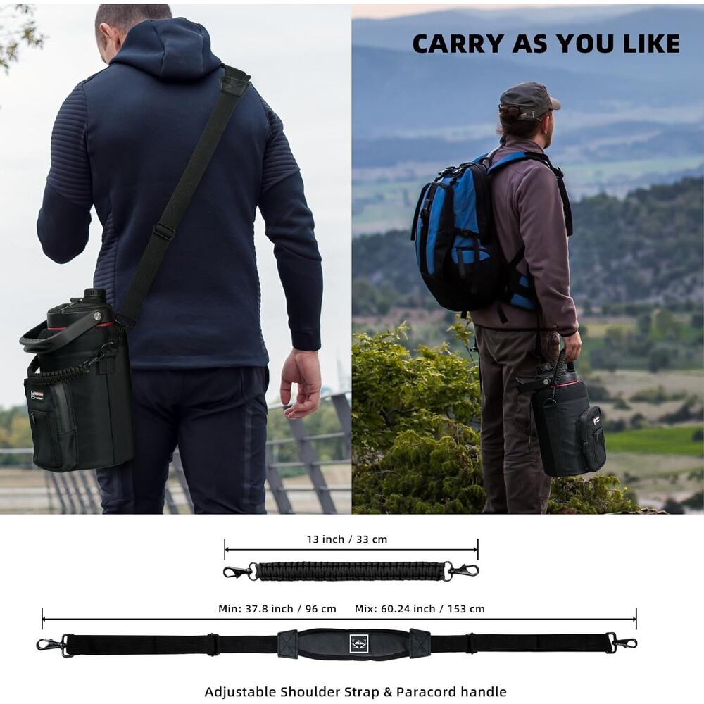 NATURE PIONEOR Water Bottle Holder With Adjustable Strap - Half/One Gallon (64/ - Picture 10 of 14